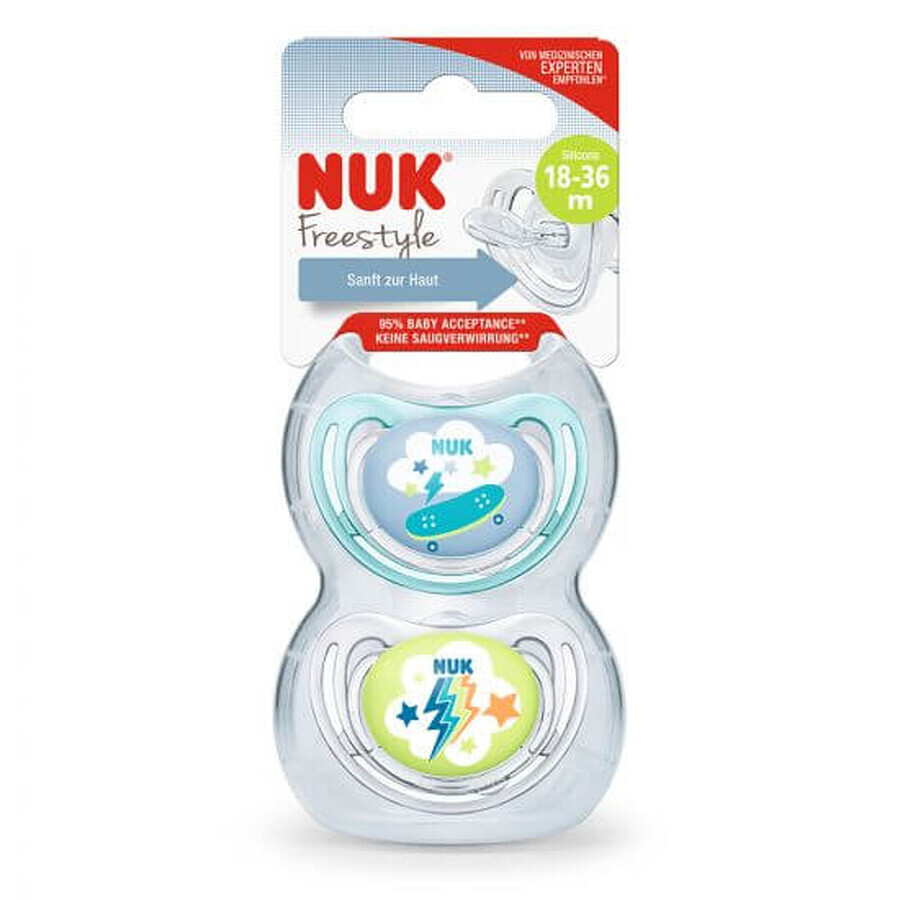 Sucette en silicone M3 Freestyle, 2 pièces, 18-36 mois, Nuk