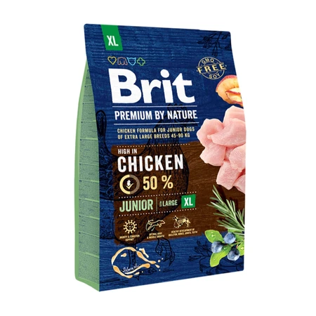 BRIT Premium By Nature Junior Giant Breed, XL, Pollo, cibo secco per cani junior, 3kg