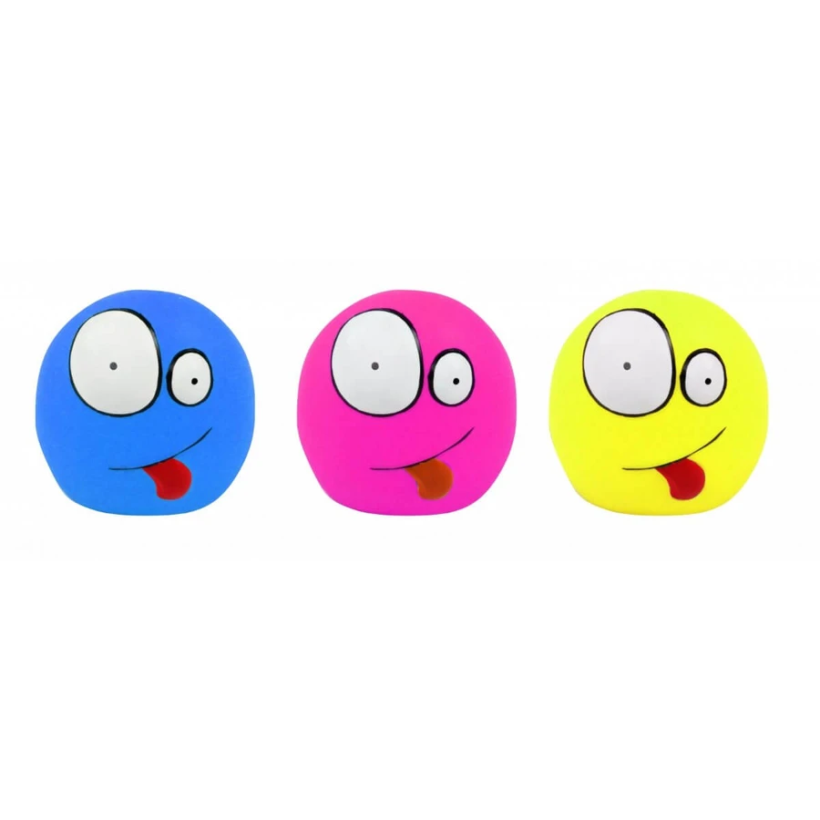 PAWISE Cheerful Face, juguete para perros, S-L, vinilo, actividades físicas, multicolor, 9,5 x 7 x 10, ⌀9,5 cm