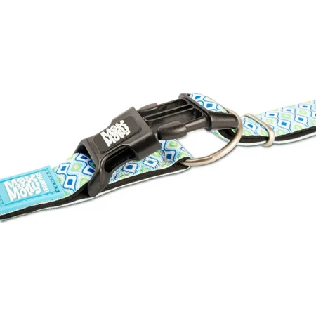 MAX & MOLLY Smart ID Retro Azul, collar para perro, ajustable, poliéster, azul, hebilla tridente, S(28-45 x 1.5cm)