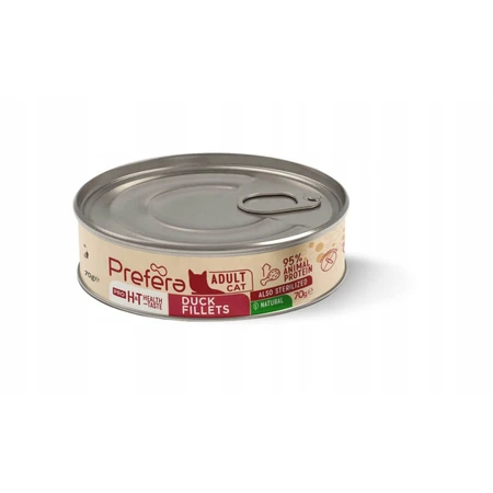 PREFERA Pro H&T H&T Fillets, Duck, bezzbożowa mokra karma w puszce dla kotów (w zupie), 70g: ceny i cechy