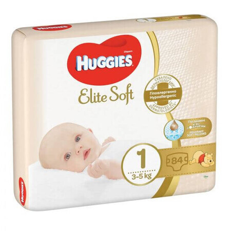 Elite Zachte Luier Nr. 1, 3-5 kg, 84 stuks, Huggies