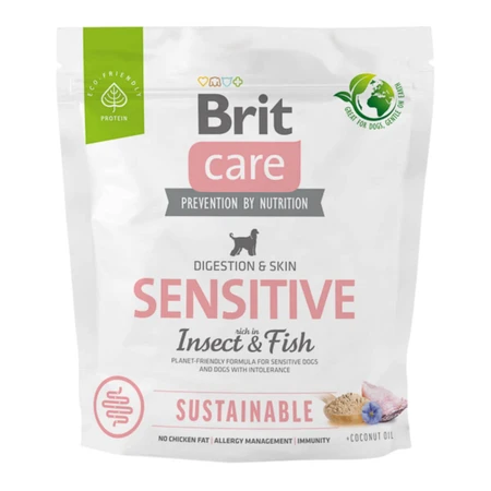 BRIT Care Sustainable Sensitive, XS-XL, Insecten & Vis, droog hondenvoer, huid & vacht, spijsverteringsstelsel, 1kg