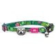 MAX & MOLLY Smart ID Tropical, zgardă pisici, ajustabilă, poliester, verde, cataramă trident, 22-35  x 1cm