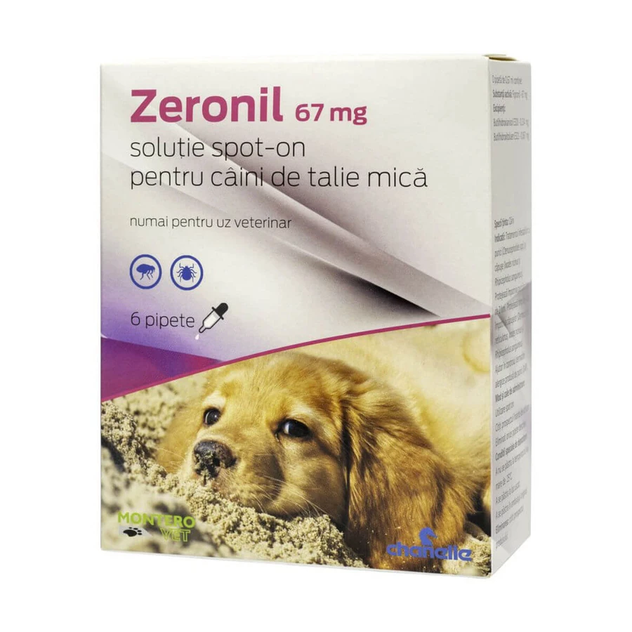 ZERONIL, vermifuge externe pour chiens, XS-S (2 - 10kg), pipettes, 67mg x 6pcs