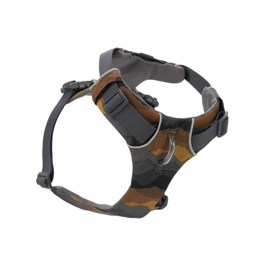 RUFFWEAR Front Rage Moonlight Mountains, harnais double (poitrine et dos) pour chien de dressage, réglable, réfléchissant, marron et gris, S(56-69cm)