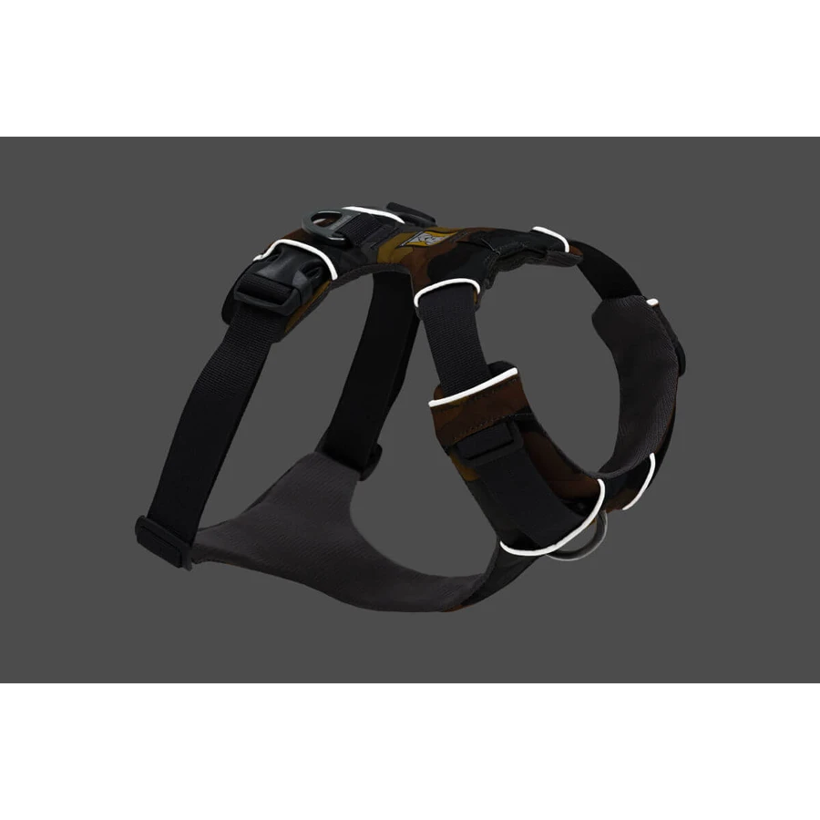 RUFFWEAR Front Rage Moonlight Mountains, harnais double (poitrine et dos) pour chien de dressage, réglable, réfléchissant, marron et gris, S(56-69cm)