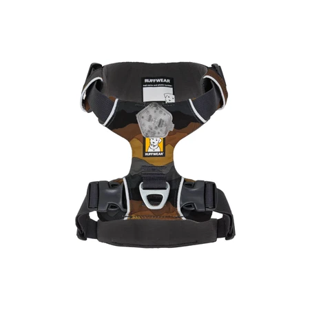 RUFFWEAR Front Rage Moonlight Mountains, harnais double (poitrine et dos) pour chien de dressage, réglable, réfléchissant, marron et gris, S(56-69cm)