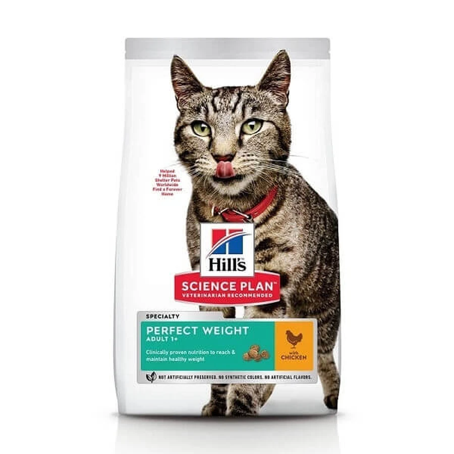 HILL'S SCIENCE PLAN Perfect Weight, Pui, hrană uscată pisici, managementul greutății, 2.5 Kg