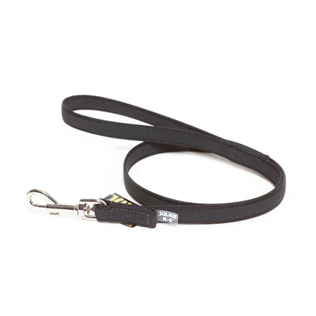 JULIUS-K9 Color & Gray, non-slip leash with handle for dogs, 30kg, textile, tape, 14mm x 1m, black