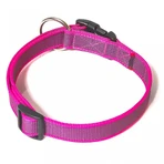 JULIUS-K9 Color & Gray, adjustable collar with handle dogs, nylon, 25mm x 39-45cm, pink