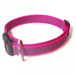 JULIUS-K9 Color & Gray, adjustable collar with handle dogs, nylon, 25mm x 39-45cm, pink