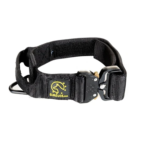 EURO JOE Tactical TC2+, collier pour chien, poignée de contrôle, nylon, noir, boucle Cobra, XL(25-53 x 3.8cm)
