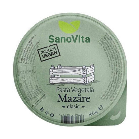 Pasta vegetal de guisantes amarillos, 100 gr, Sanovita