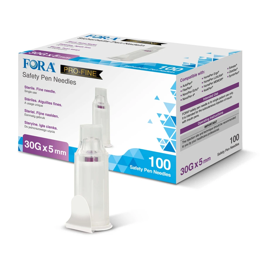 Ago a penna di sicurezza FORA, 30G, 5mm (100 pezzi/scatola)