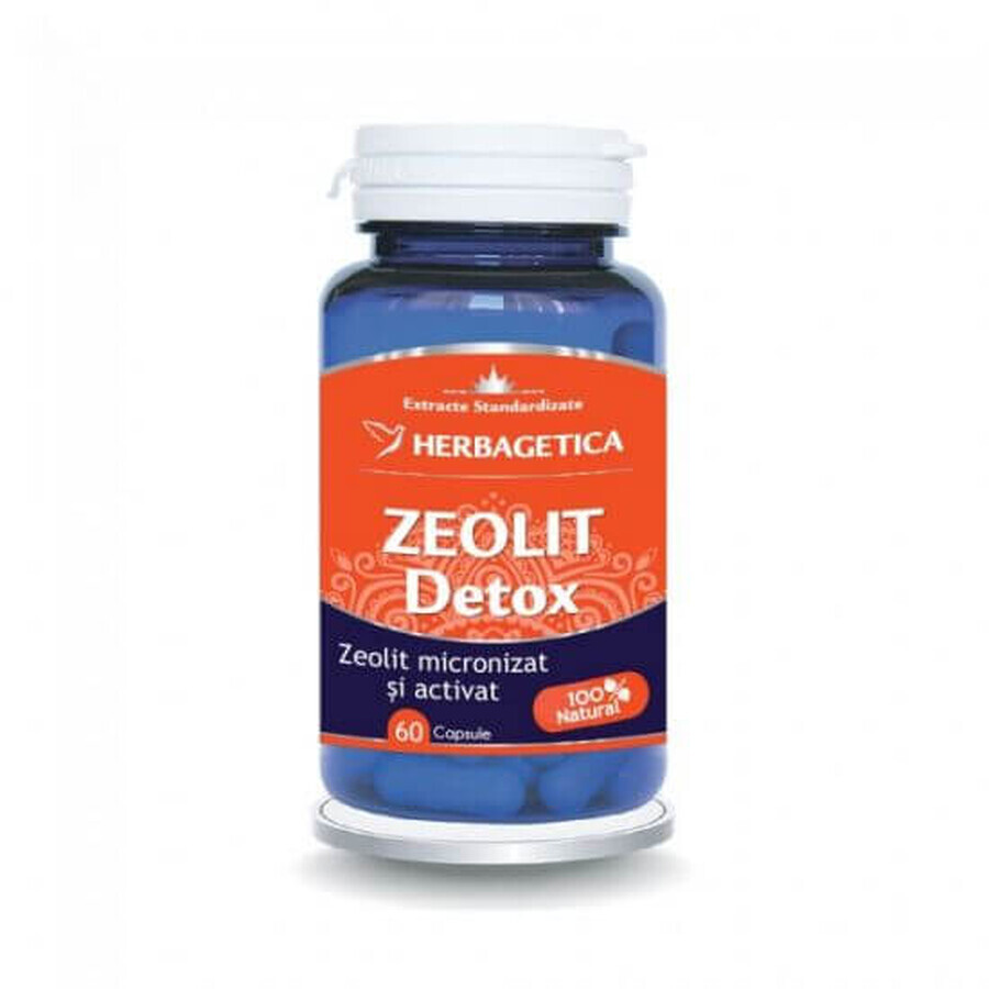 Zeolit Detox, 60 cps, Herbagetica