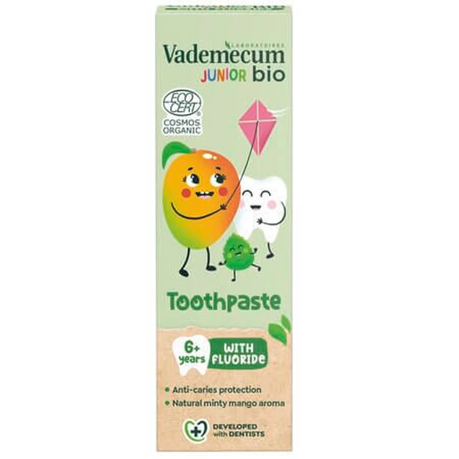 Pasta dentífrica infantil con menta y mango, 50 ml, Vademecum