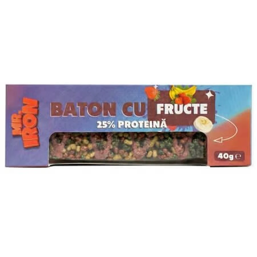 Barretta croccante alla frutta, 40 g, Mister Iron