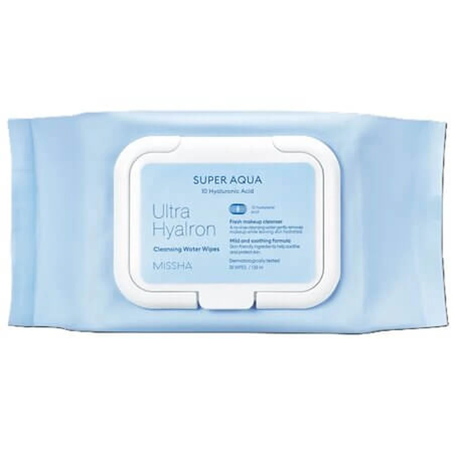 Servetele demachiante cu acid hialuronic Super Aqua, 30 bucati, Missha