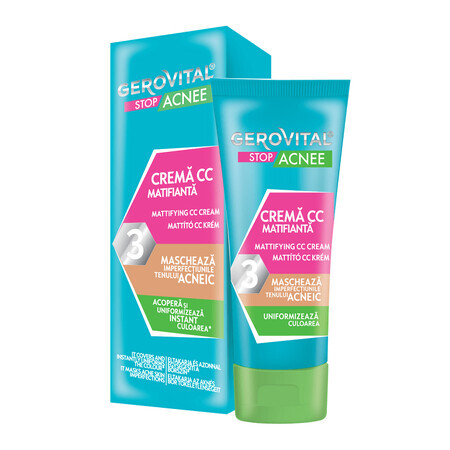 Gerovital Stop Acné CC Cream Matificante, 30 ml, Farmec