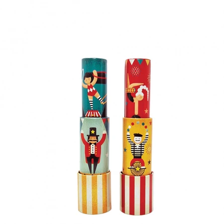 Telescopic metal kaleidoscope, Red Circus, Svoora