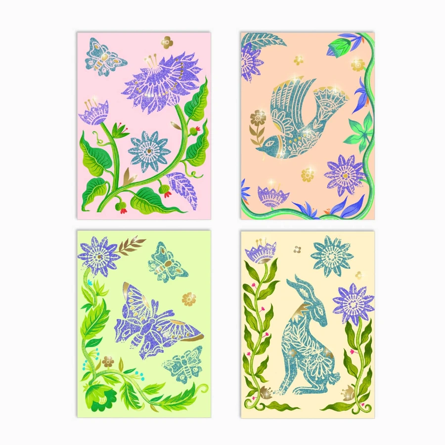 Atelier creativ de gravura Pasiune pentru flori, Djeco