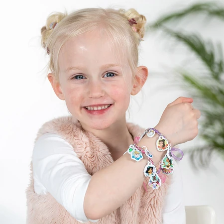 Creativo DIY conjunto de pulseras 2D colgante suave con colgantes, Princesa Disney