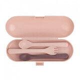 Terra Blush ergonomic baby cutlery set, +4 months, Miniland