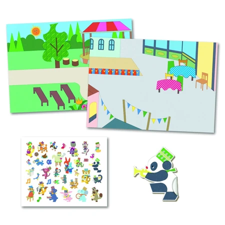 Herpositioneerbare stickers Musical parade, Djeco