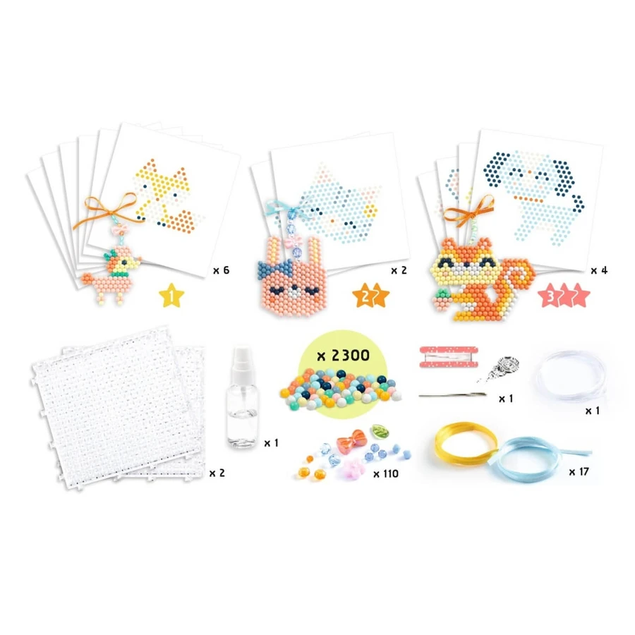 Taller creativo con abalorios Animales de la suerte, Djeco