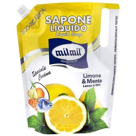 Recambio de jabón líquido Limón y Menta, 900 ml, Milmil