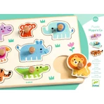 Puzzle din lemn cu animale salbatice, Djeco
