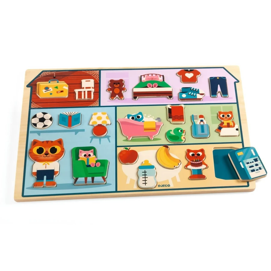 Puzzle din lemn Acasa, Djeco
