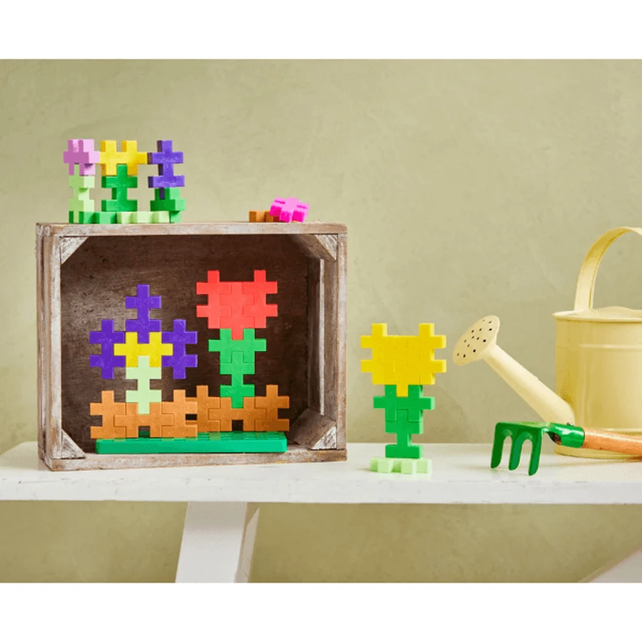 Plus-Plus Bouwset, 40 grote stukken, Bloemen