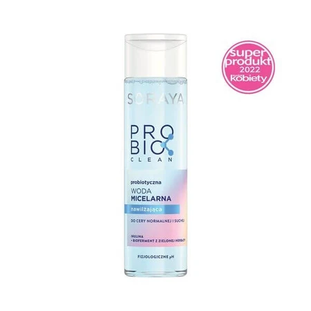 Soraya Probio Clean, apă micelară probiotică, hidratantă pentru ten normal și uscat, 250 ml
