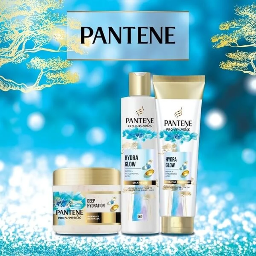 Kit Pantene Pro-V Miracles Hydra Glow, șampon, 300 ml + balsam, 200 ml + mască, 160 ml