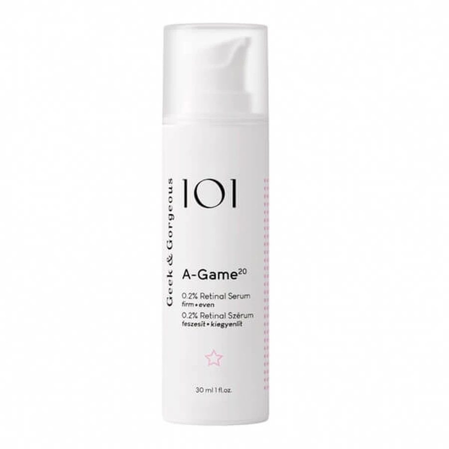 Geek &amp; Gorgeous A-Game 20, ser antirid cu retinal 0,2% și ectoină, 30 ml