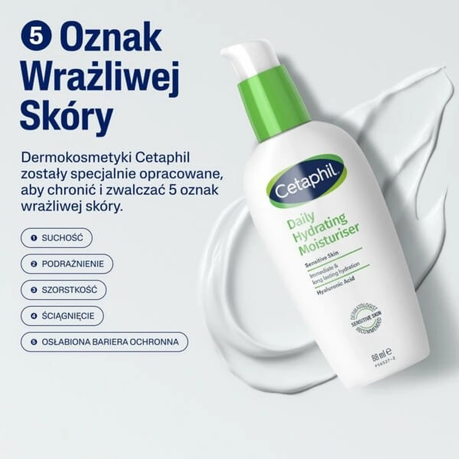Cetaphil Daily Hydrating Moisturiser, crème hydratante de jour pour le visage, 88 ml