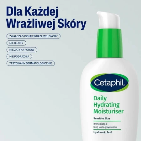 Cetaphil Daily Hydrating Moisturiser, crème hydratante de jour pour le visage, 88 ml