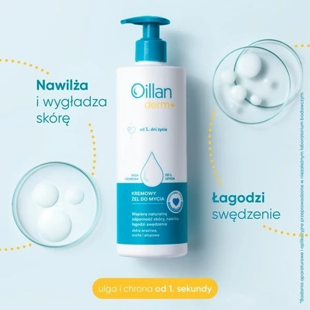 Set di 2 x Oillan Derm+, gel lavante cremoso per il corpo, 400 ml