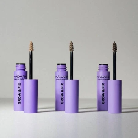 Madara Grow &amp; Fix Tinted Brow Gel, ser gel pentru stilizarea sprâncenelor, Ash Brown 4, 4.25 ml