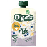 Puré de plátano ecológico, yogur, arándanos y avena Nutri Fiber, 12 meses+, 100 g, Organix