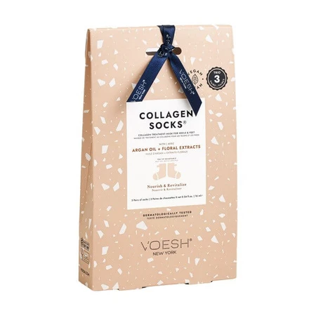 Voesh, chaussettes de collagène, masque de collagène pour les talons et les pieds avec de l'huile d'argan, chaussettes, 3 paires