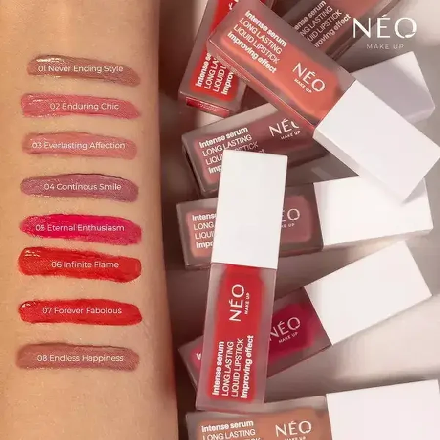 Neo Make Up, Rouge à lèvres liquide longue durée, 02 Enduring Chic, 5 ml