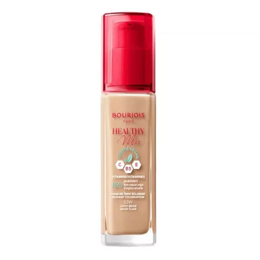 Bourjois Healthy Mix Clean, fond de teint, 53 Light Beige, 30 ml