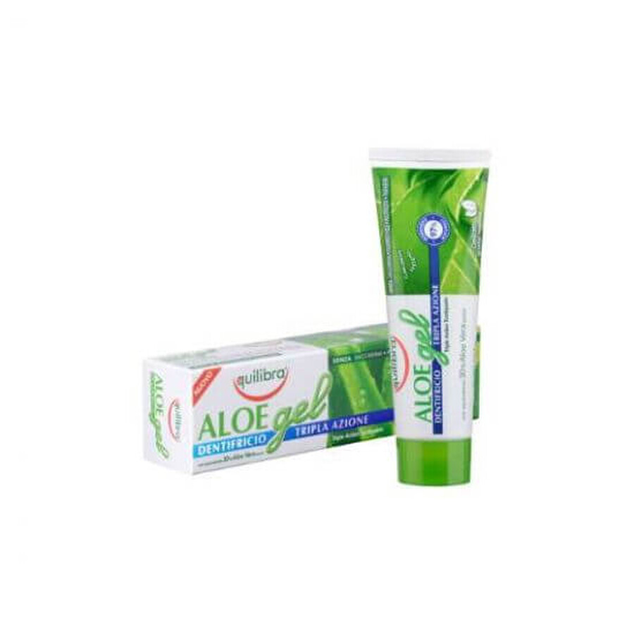 Gel dental con triple acción Aloe, 75 ml, Equilibra