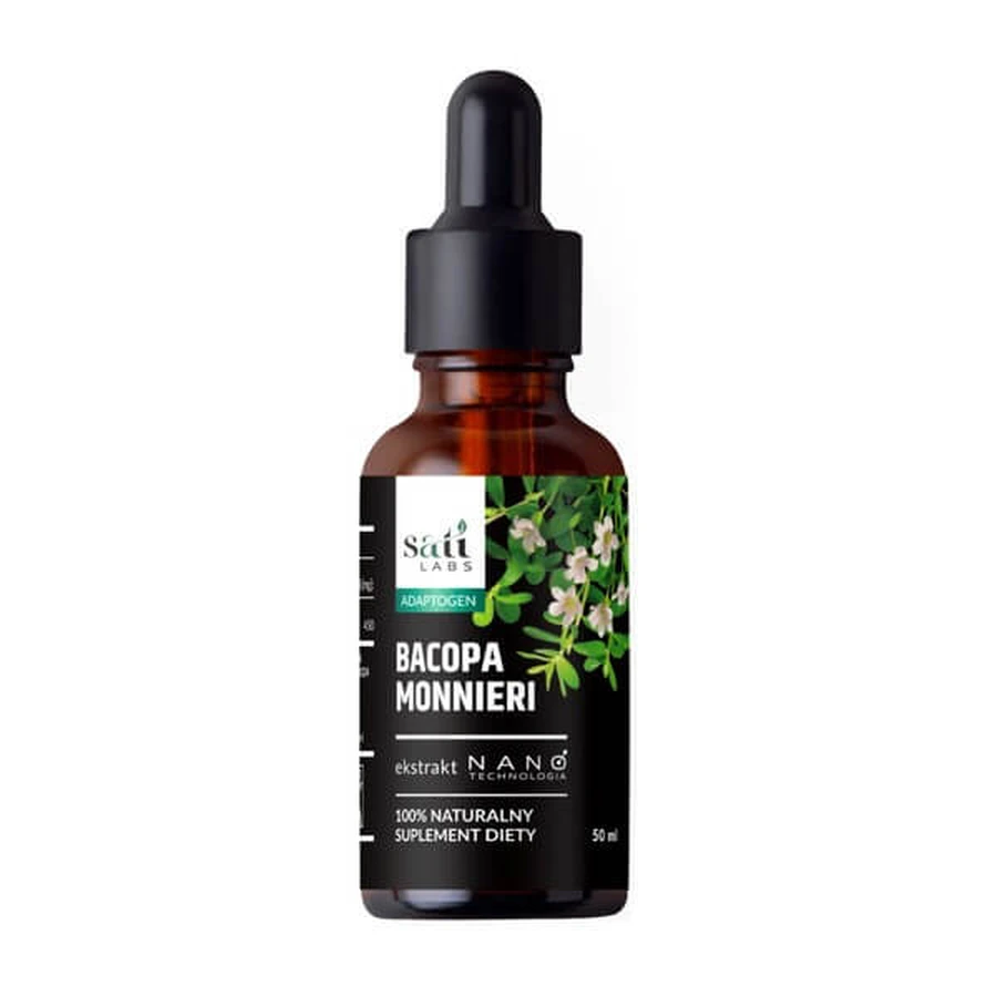 Sati Labs Adaptogen, Nano Bacopa Monnieri, krople, 50 ml: ceny i cechy