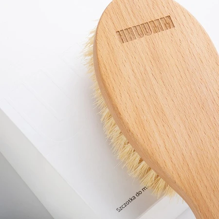 Hhuumm, dry body massage brush, tampico fiber double bent version No.6, 1 piece.