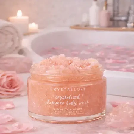 Crystallove, Körperpeeling mit Rosenquarz, 200 g