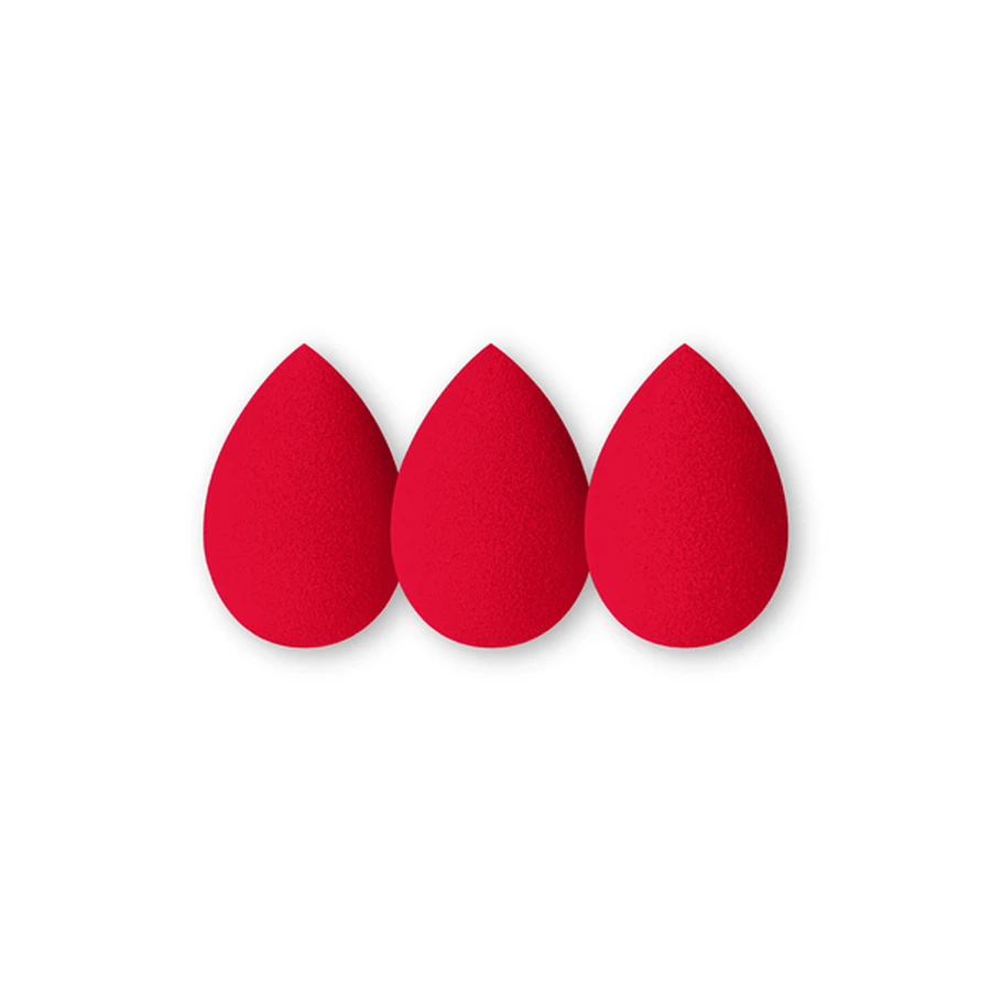 Ibra Makeup Blender Sponge, éponges de maquillage, rouge, 3 pcs.